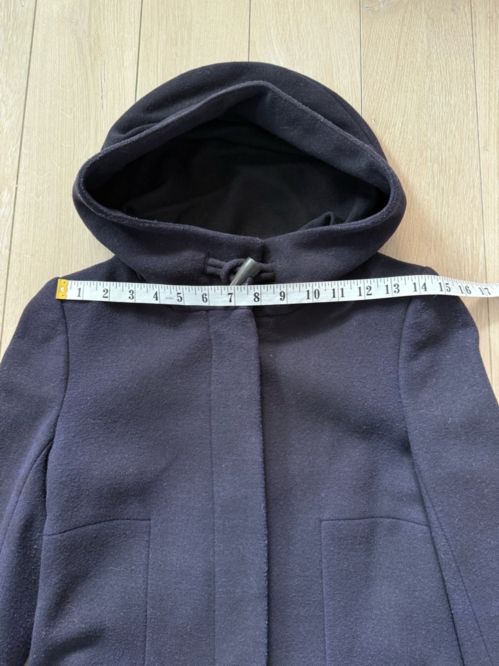 Aritzia Babaton Pearce Italian Wool Cashmere Hooded Duffle Peacoat XS Navy - Picture 11 of 13